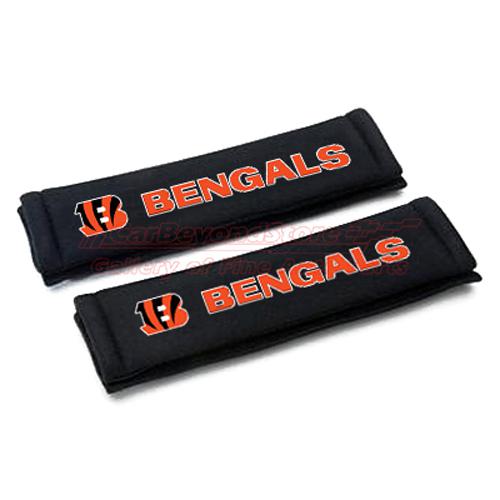 Nfl cincinnati bengals seat belt shoulder pads, pair, licensed + free gift