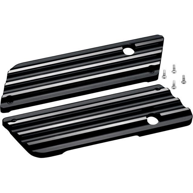 Covingtons c1001-b black finned latch covers 1993-2013 harley touring