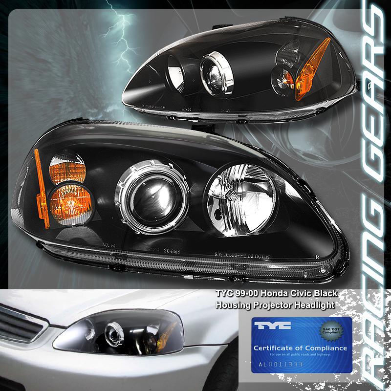 Purchase 9900 Honda Civic JDM TYC Black Housing Projector Headlights