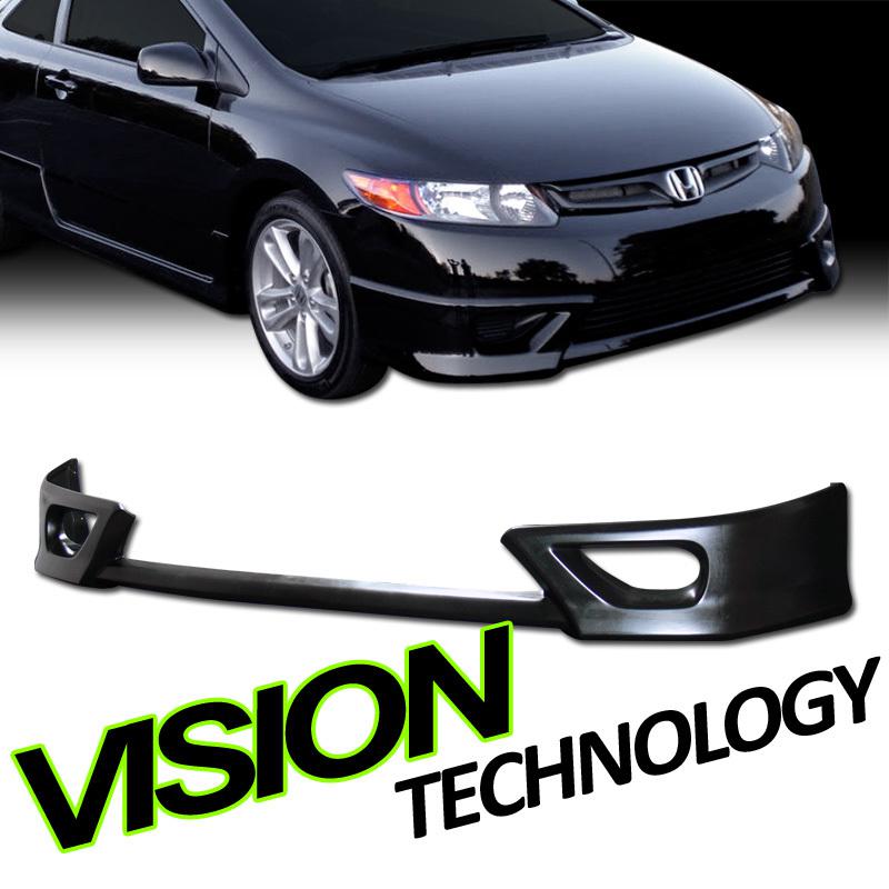 Honda factory performance style pu front bumper lip spoiler 06-08 civic 2d/2dr