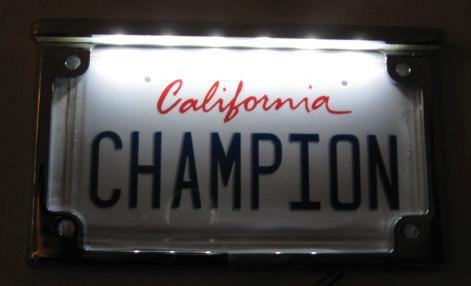 Led chrome metal license plate frame for motorcycles - universal