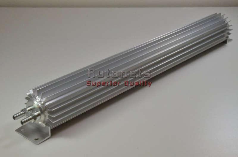 Aluminum dual pass 24" transmission cooler finned street hot rat rod 1/4" npt