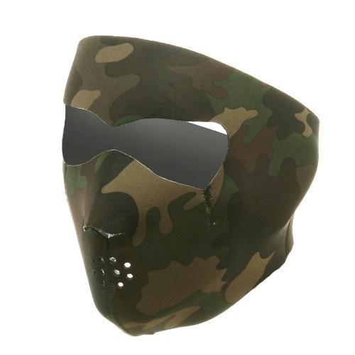 2 in 1 reversible hunting, military, skiing neoprene face mask - woodland camo