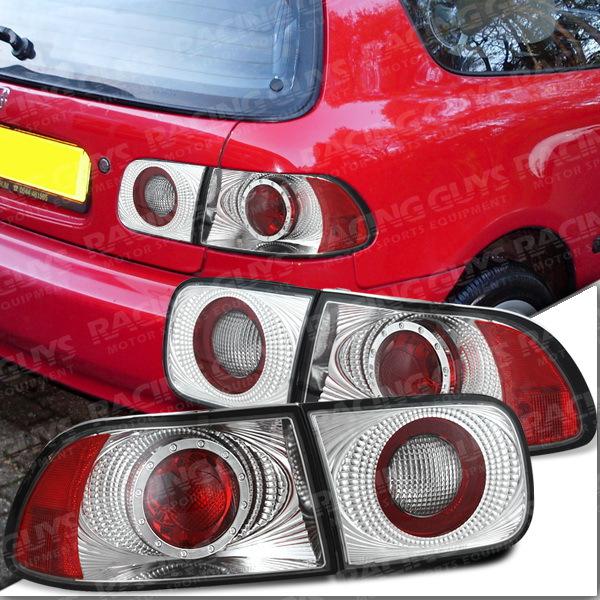 1992-1995 honda civic jdm altezza chrome red tail lamp lights signal sedan coupe