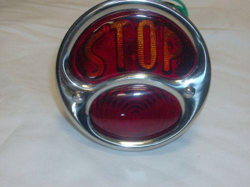 Stop classic stainless tail light assembly motorcycle custom bobbers glass lens