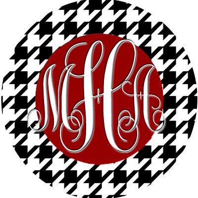 Alabama themed hounds tooth monogram vinyl decal