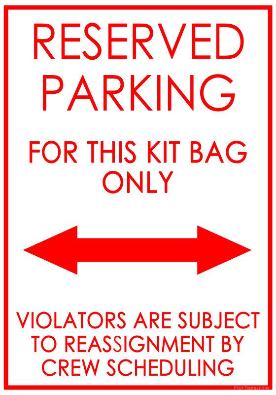 Reserved parking sign -- aviation stickers--stickers for pilots--pilot stickers