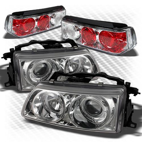90-91 civic 3dr chrome halo projector headlights + altezza style tail lights set