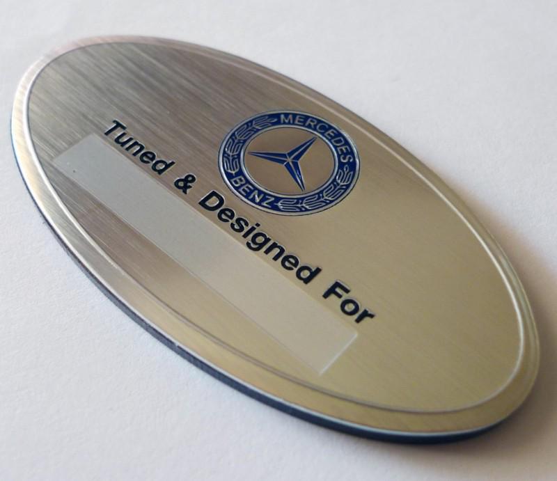 Personal name badge with free engraving for mercedes benz a c s class sl55 c200