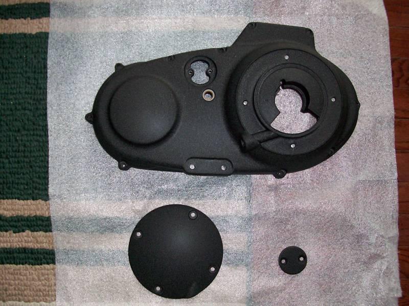 Harley primary cover-sportster 1995-2003-wrinkle black powder coat-derby/inspect
