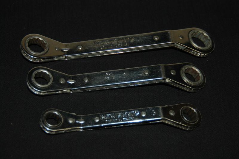Mac tools 12pt ratching offset wrenches set of 3 standard 9/16 to 7/8"