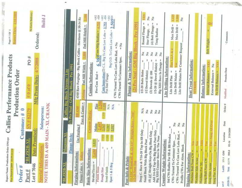 Purchase Callies BBC Magnum XL Crank BLZ82BXL (409) in Fostoria, Ohio