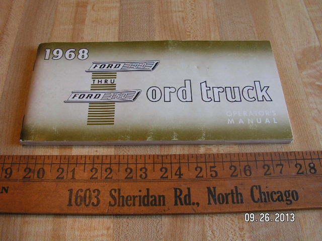 1968 ford truck original owner's/owners manual/operators book/f100/f250/f350