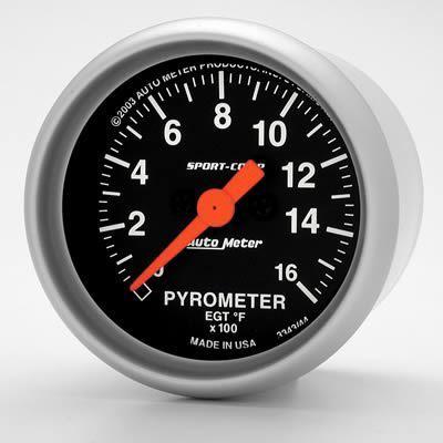 Autometer sport-comp electrical egt/pyrometer gauge 2 1/16" dia black face 3344