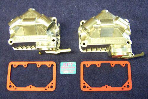 Holley polished aluminum complete fuel bowl set for street & strip, aed qft 