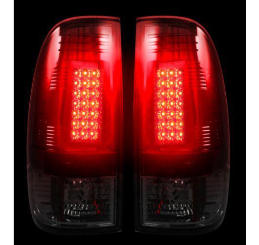 Recon set of 2 tail light lamp new smoked lens f250 truck f350 ford 99 264172bk