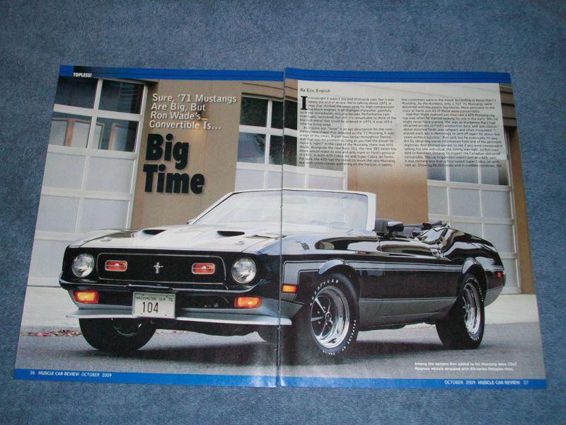 1971 ford mustang scj convertible article "big time"