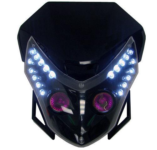 Black head light dual sport for ktm exc mxc lc4 520 525 450 530 sx smr supermoto