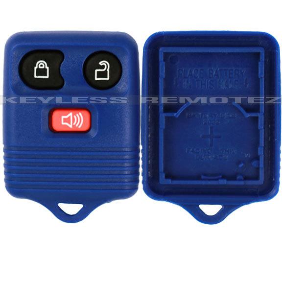 New blue ford keyless remote replacement shell pad case button rubber housing