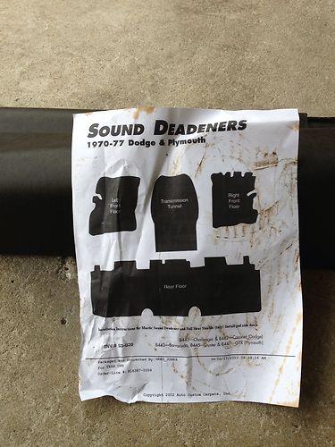 68-70 mopar b body sound deadener