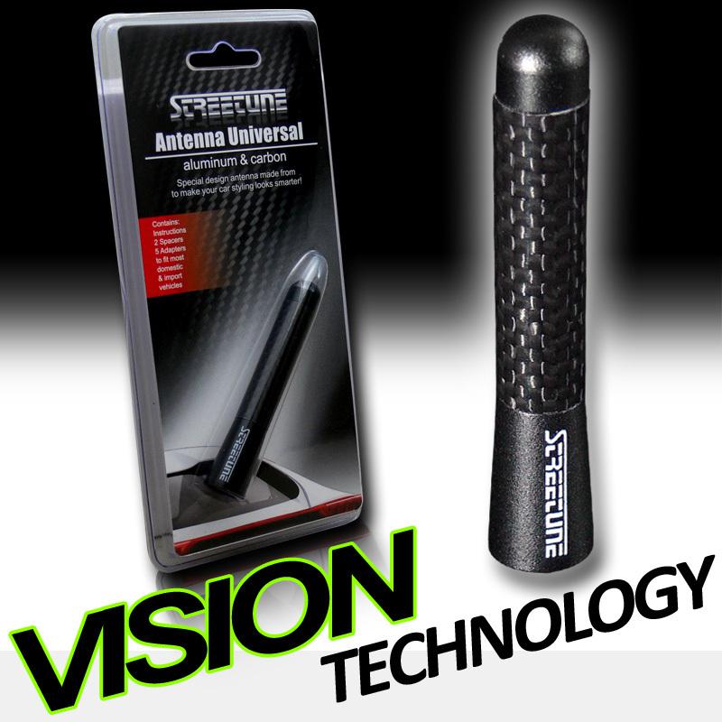 3" inch sandblast blk aluminum/carbon fiber screw-on type short roof antenna bmw