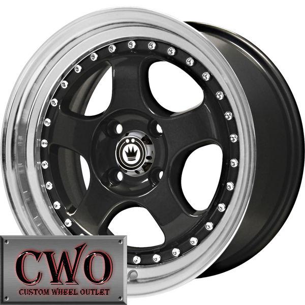 15 black konig candy wheels rims 4x100 4 lug civic mini miata cobalt xb integra