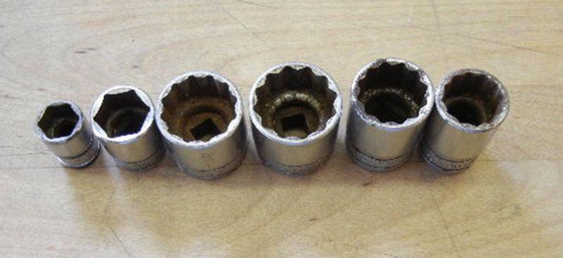 6 SNAP ON SOCKETS F321 1' 301 15/16 S221 11/16 131 261 (3/8 1/2) DRIVE 6&12 POIN, US $24.00, image 2