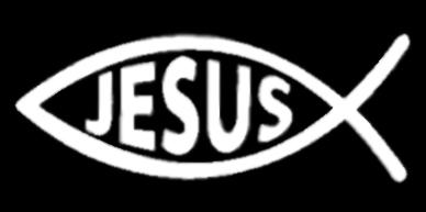 Jesus fish car high quality auto decal sticker with jesus inside - white colored
