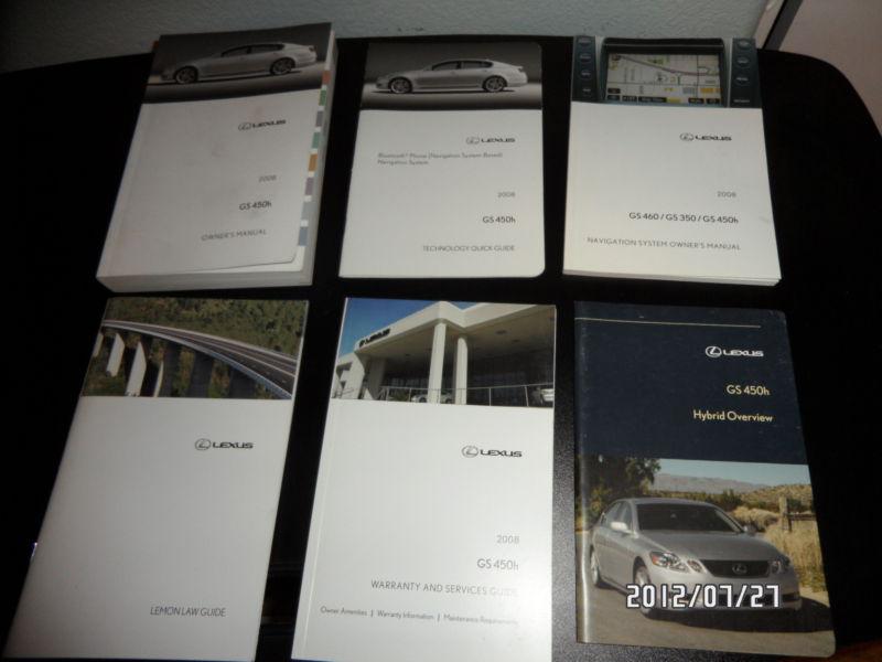 2008 lexus gs450h oem owners manual--fast free shipping to all 50 states