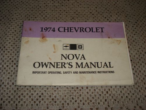 1974 chevy nova owners manual original rare glove box