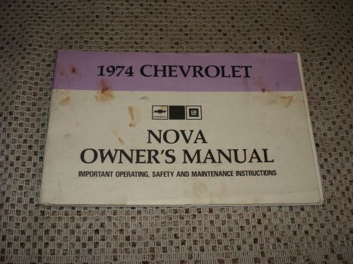 1974 chevy nova owners manual original rare glove box
