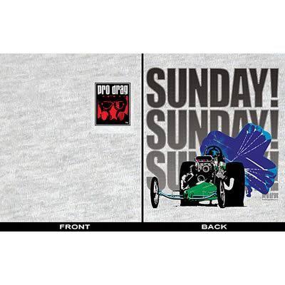 Pro drag t-shirt cotton sunday sunday sunday logo ash men's x-large each