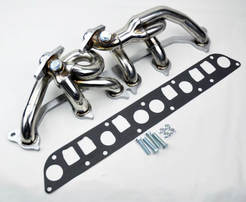Jeep wrangler grand cherokee 00-06 4.0l l6 stainless manifold header w/ gaskets