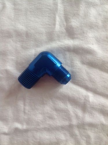Ppd-8220812-1 -8 an to 3/4" npt pipe thread 90 degree fitting, blue aluminum
