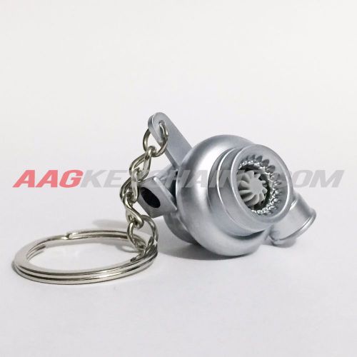 Turbo keychain 2nd-generation-us-dual-turbo-spinning keyring silver matte