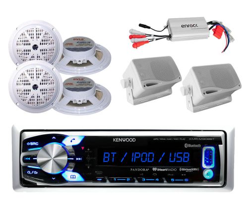 New marine am/fm usb bluetooth siriusxm ready radio player 6 speakers + 800w amp