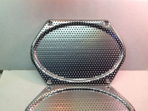 4  5x7&#034; speaker grills screens covers: metal silver home office dorm car boat