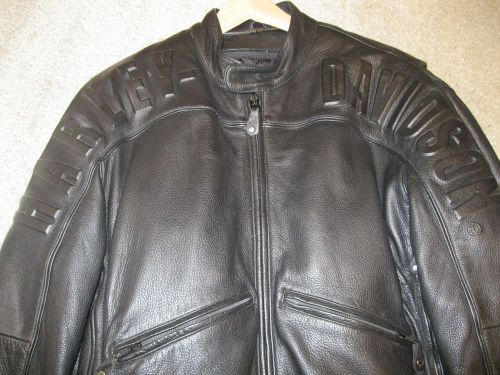 Harley davidson embossed leather jacket sz xl road warrior biker
