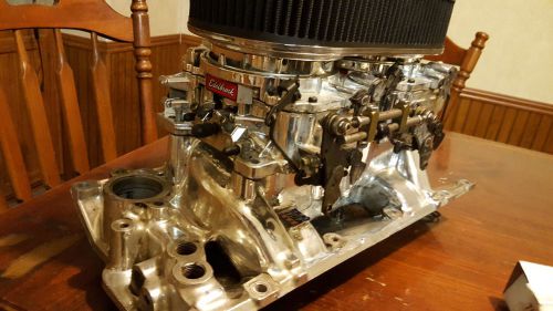 Dual-quad manifold and carb kit sb-chevy 1955-86 rpm air-gap intake manifold 50