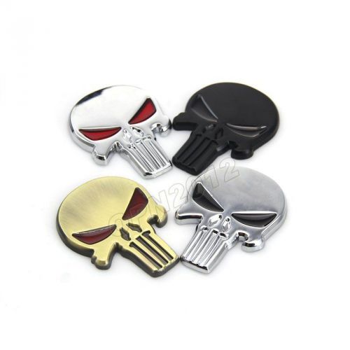 3d chrome skull cross bones car truck auto emblem badge logo decal metal sticker