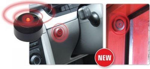 Mp essentials stick on battery wireless red led flashing light car fake dummy