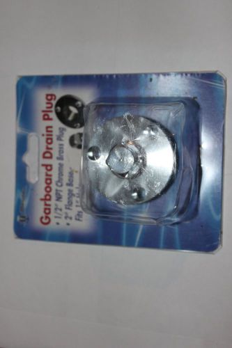 Th marine boat garboard drain plug chrome plated brass, 2&#034; flange, 1/2&#034; npt plug