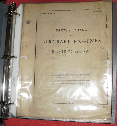 Pratt &amp; whitney r1830-75/-98 parts catalog