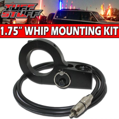 1.75" fold down utv atv whip flag mount billet aluminum bracket &amp; 12v wire kit