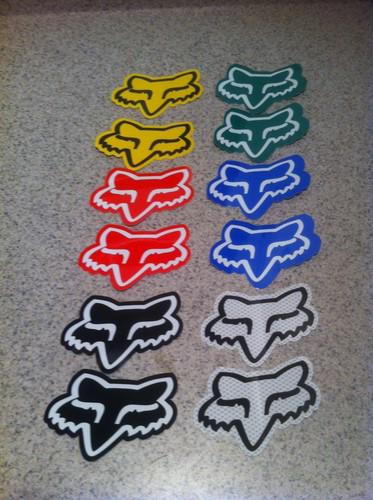 12 fox head fox racing stickers decals moto-x fox nice authetic! fox racing 