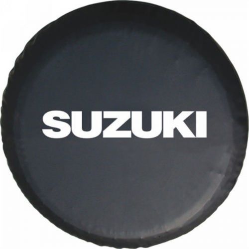 Spare wheel tire cover soft series 29&#034; suzuki silver logo tire cover tuxedo