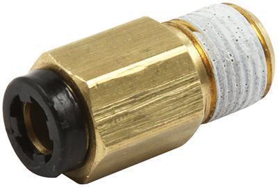 Allstar hose end brass straight male 1/8" npt to 3/16" nylon brake line ea