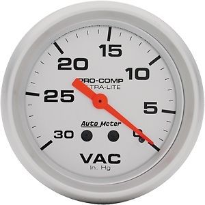 Auto meter 4484 ultra-lite series gauge  2-5/8&#034; vacuum (30&#034; hg)  mechanical