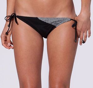 Fox racing locked in womens side tie bikini bottom white/gray/black xs