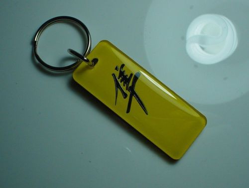 Hayabusa motorcycle key chain yellow black